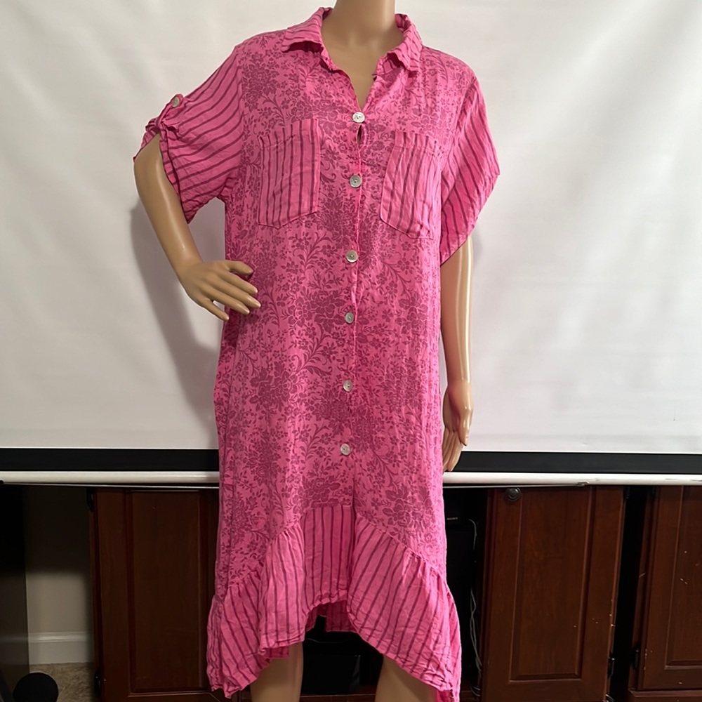 New collection pink hi-low dress
